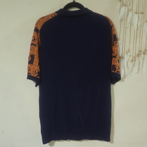 Men's Polo Shirt in Orange and Black - Picture 3 of 3
